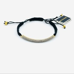NWT JUICY COUTURE PAVE BAR FRIENDSHIP BRACELET GOLD BLACK
